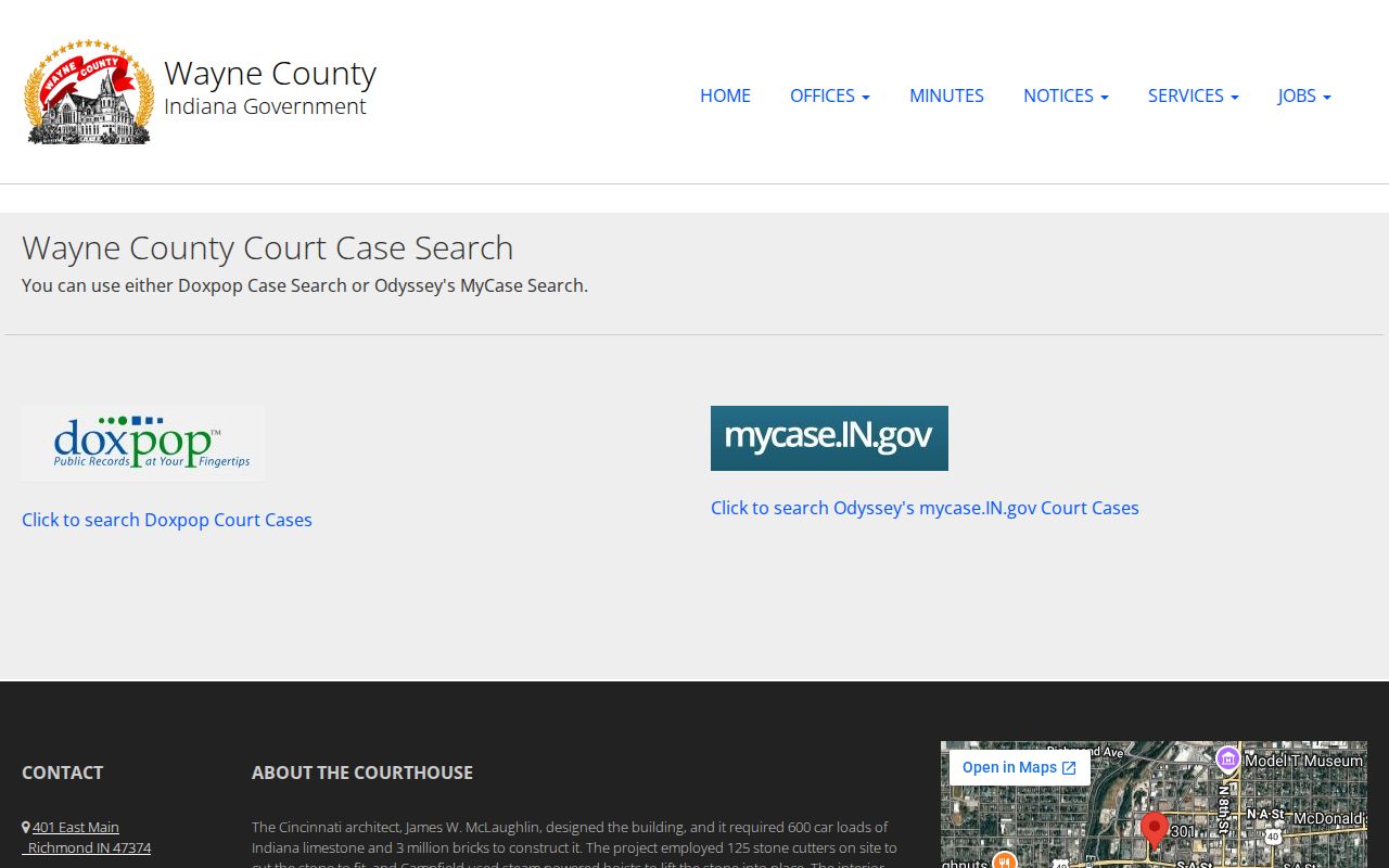 Wayne County court docket MyCase and Doxpop search routes