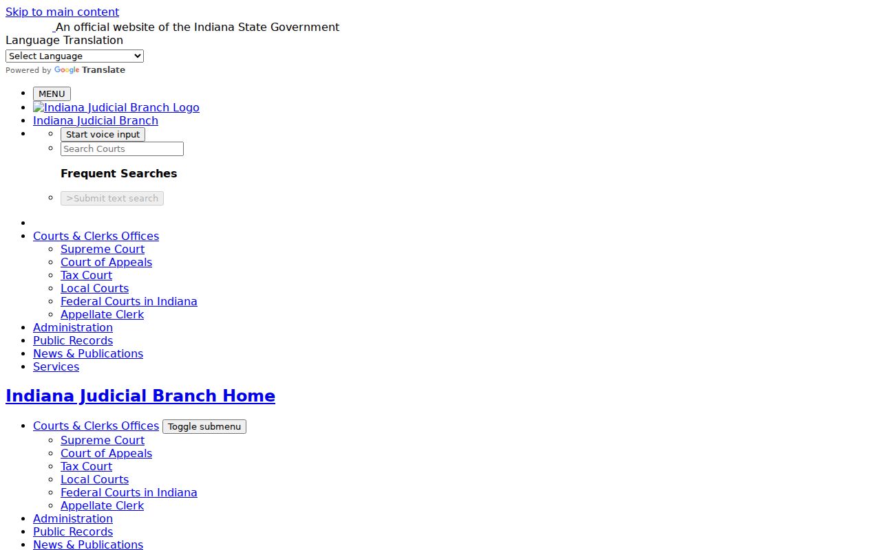 Official Indiana MyCase name and case search tips
