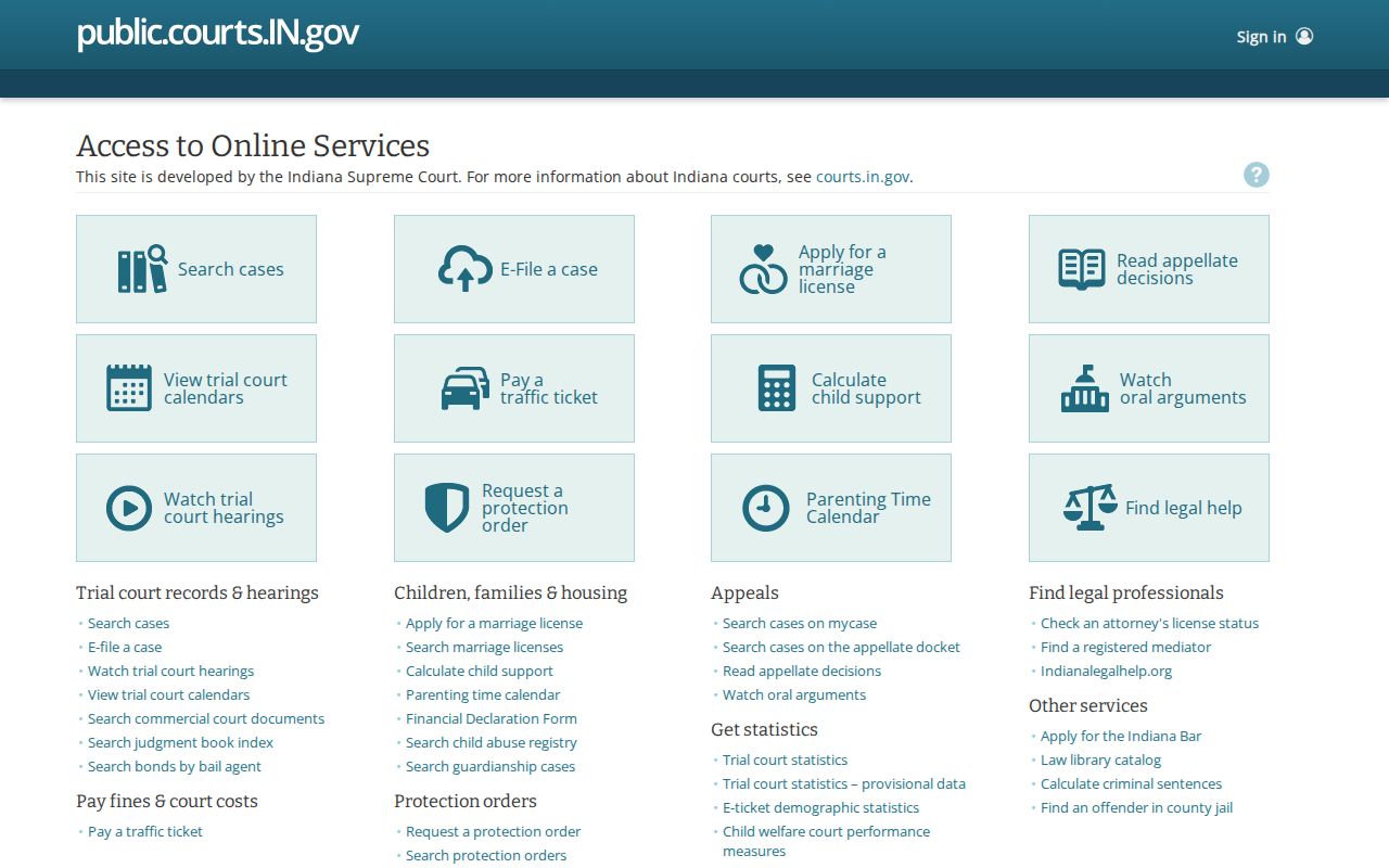 Indiana public court payment portal used for Wayne traffic cases